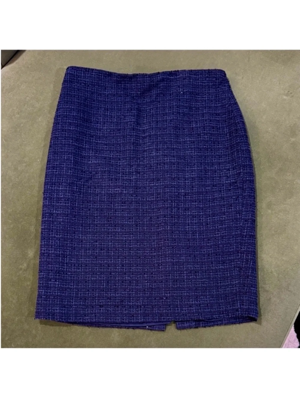 Ann Taylor Deep Blue Tweed Pencil Skirt